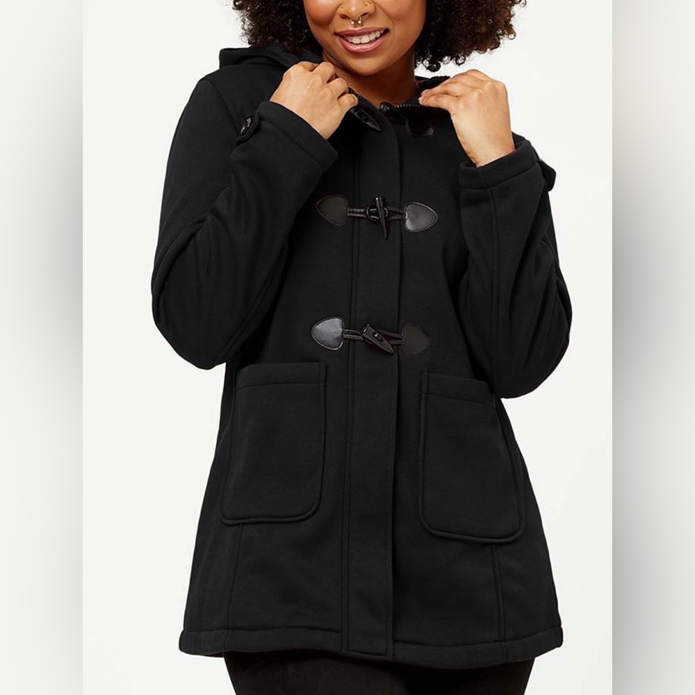 Big Chill Black Sherpa Lined Hood Toggle Accent Fleece Jacket M